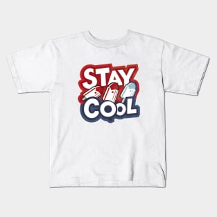 Stay Cool Popsicle Summer Rocket Pop Red White and Blue Kids T-Shirt